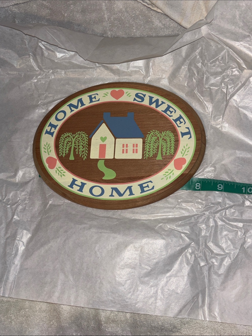 Avon Home Sweet Home Oval Plaque - Blue, Green, Cream, Brown